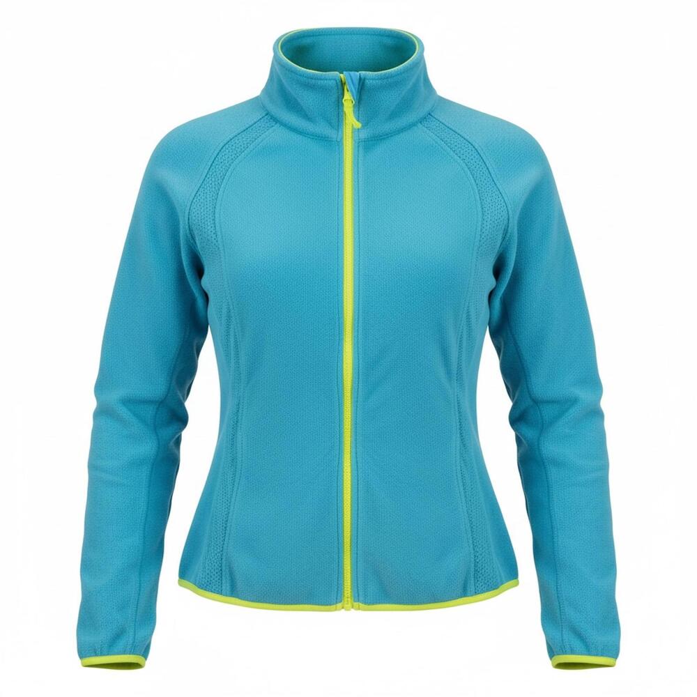 Xersion Neon and Blue Lightweight full Zip Fleece Jacket Ladies S
